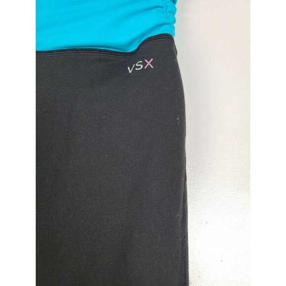 Victorias Secret VSX Sexy Sport Womens Capri Pants Small Black Blue Flared Y2K - Picture 5 of 8